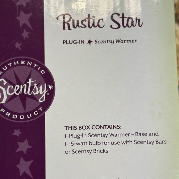 Scentsy Rustic Star Tan and Red Plug In Wax Melt Warmer - Picture 5 of 6